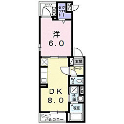 レジデンス マイ 1LDKの間取図画像