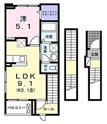 ウインピー 1LDKの間取図画像