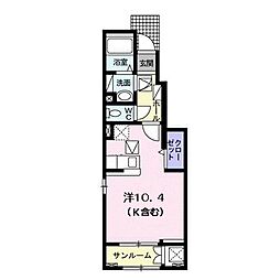 ベルフローラ ワンルームの間取図画像