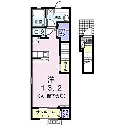 カルムS ワンルームの間取図画像