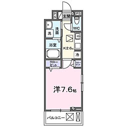 メゾンド トレーフル 1Kの間取図画像