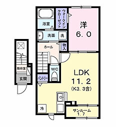 ソフィアツー 1LDKの間取図画像