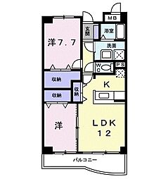 セントラルパーク 2LDKの間取図画像