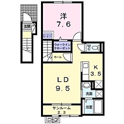 プレジール 1LDKの間取図画像