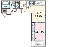 メゾンボヌール 1LDKの間取図画像