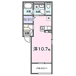 ル・シエル B ワンルームの間取図画像