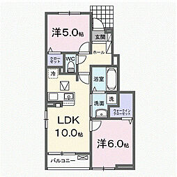 シャルール 2LDKの間取図画像