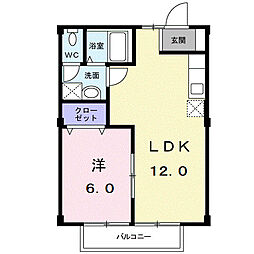 グランシャリオB 1LDKの間取図画像