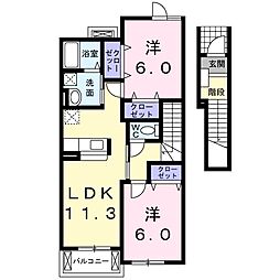 フォレストヒルズ 2LDKの間取図画像