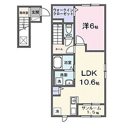 アラモード 1LDKの間取図画像