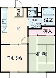 パナハイツ大谷B 2Kの間取図画像
