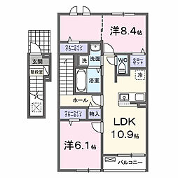 グランベルガーデン 2LDKの間取図画像
