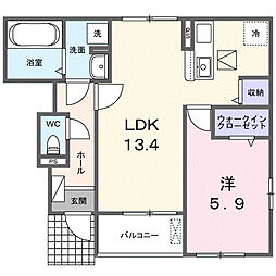 プロムナード大神II 1LDKの間取図画像