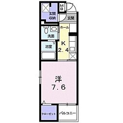 メルヴェーユ美園 1Kの間取図画像