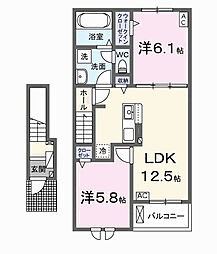 グランデ 2LDKの間取図画像