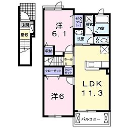 カーサステッラ2 2LDKの間取図画像
