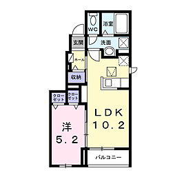 OKUSAWA COURT 1LDKの間取図画像