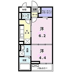 アクティーフ小手指 2Kの間取図画像
