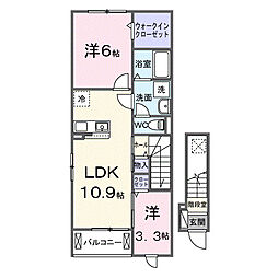 ノア・メゾン 2LDKの間取図画像