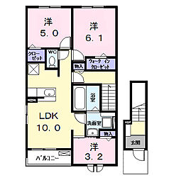 ロークァット I 3LDKの間取図画像