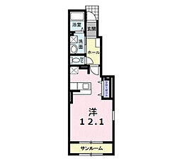 ベル・エアー ワンルームの間取図画像