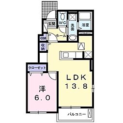 セラヴィ 1LDKの間取図画像