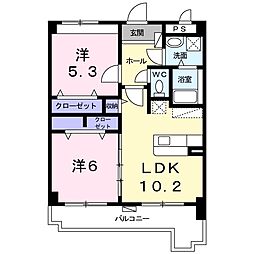 パークサイド美崎 2LDKの間取図画像