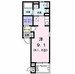 レリア立川 ワンルームの間取図画像