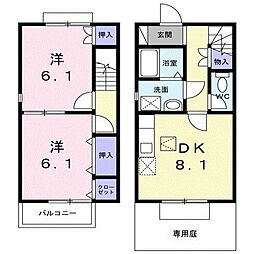 ベルク 2DKの間取図画像