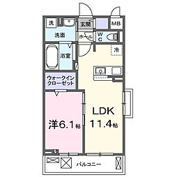 ルノン 1LDKの間取図画像