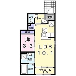 クロスローズ 1LDKの間取図画像