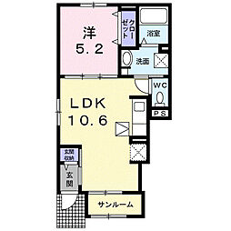 フロンティア・コート 1LDKの間取図画像