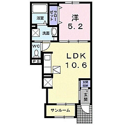 フロンティア・コート 1LDKの間取図画像