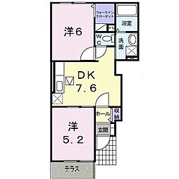 サザンクロス2 2DKの間取図画像