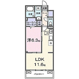 グレイスパークIII 1LDKの間取図画像
