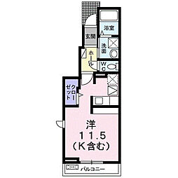 リバティコート ワンルームの間取図画像
