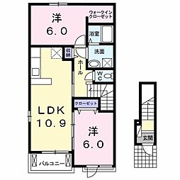 アルカンシエル2 2LDKの間取図画像
