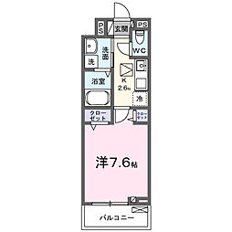 ヒカルサ西所沢ノース 1Kの間取図画像