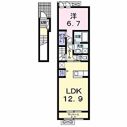 ブリーゼ小張木2 1LDKの間取図画像