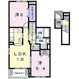 コート・ダジュールA 2LDKの間取図画像