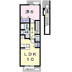 ヴィラ船橋 1LDKの間取図画像