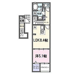 西条町御薗宇アパート B 1LDKの間取図画像