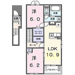 ココル 2LDKの間取図画像