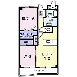 ヴェルハイム 2LDKの間取図画像