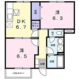 サニーハウス・S 2DKの間取図画像