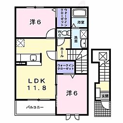 メゾンアンジュ1 2LDKの間取図画像