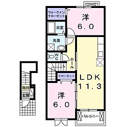 レイクタウン5 2LDKの間取図画像