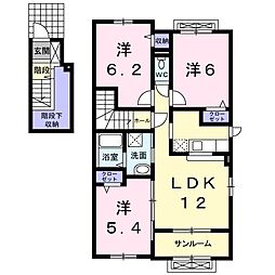 アミスター 3LDKの間取図画像
