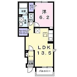 カムラフォレスト 1LDKの間取図画像