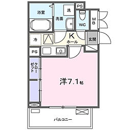 モンマルト 1Kの間取図画像